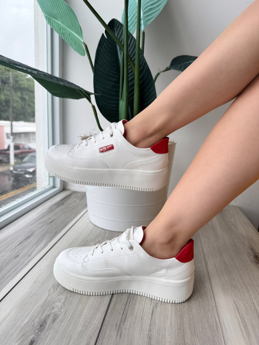 Manuel white red - Stela The Shoetique