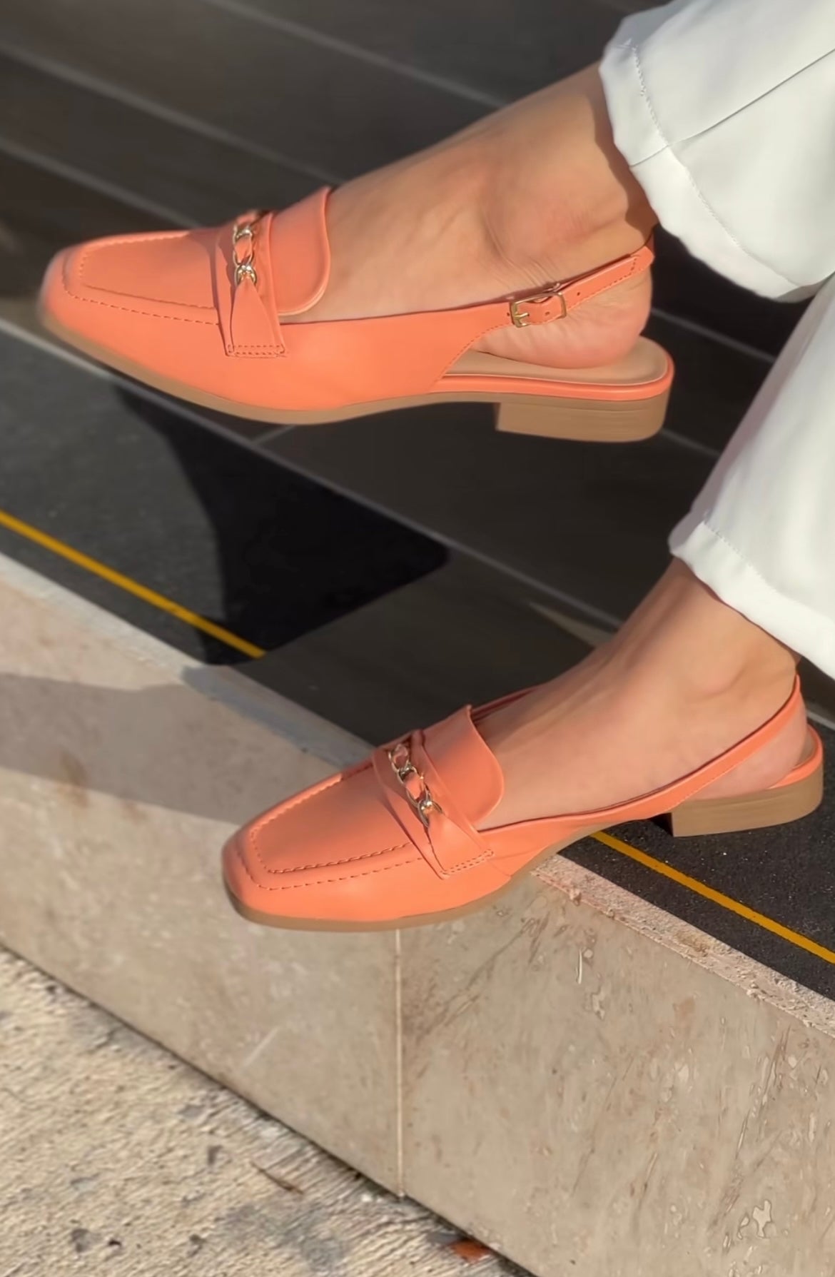 CHAIN DETAIL PEACH SLINGBACK 3161-06