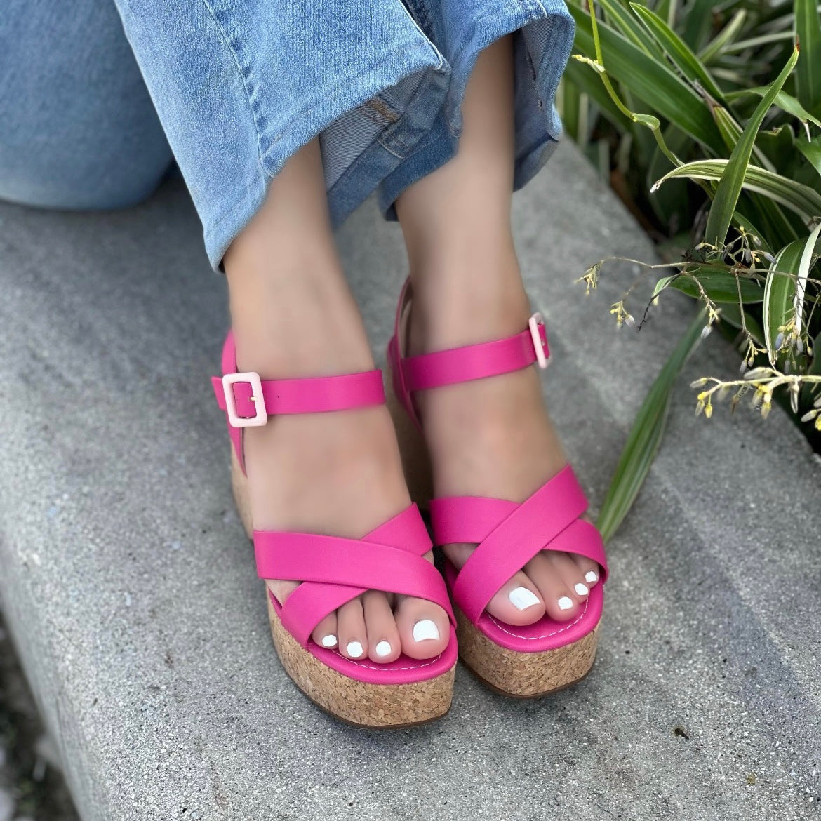Alina pink platform heel