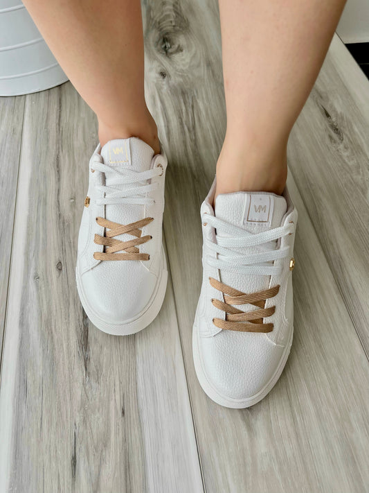 Fernanda white gold sneaker - Stela The Shoetique