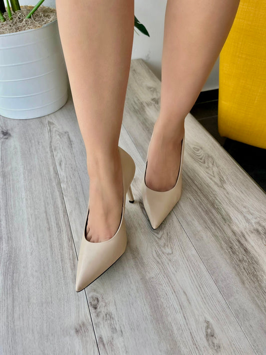 Laia Beige Stiletto 10,11 - Stela The Shoetique