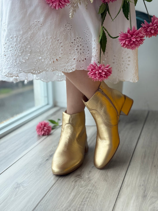 Zulema gold Boot - Stela The Shoetique
