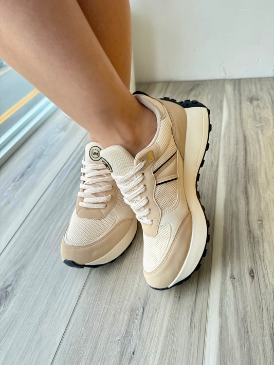 Sabina beige Sneaker- 5,6,11 - Stela The Shoetique