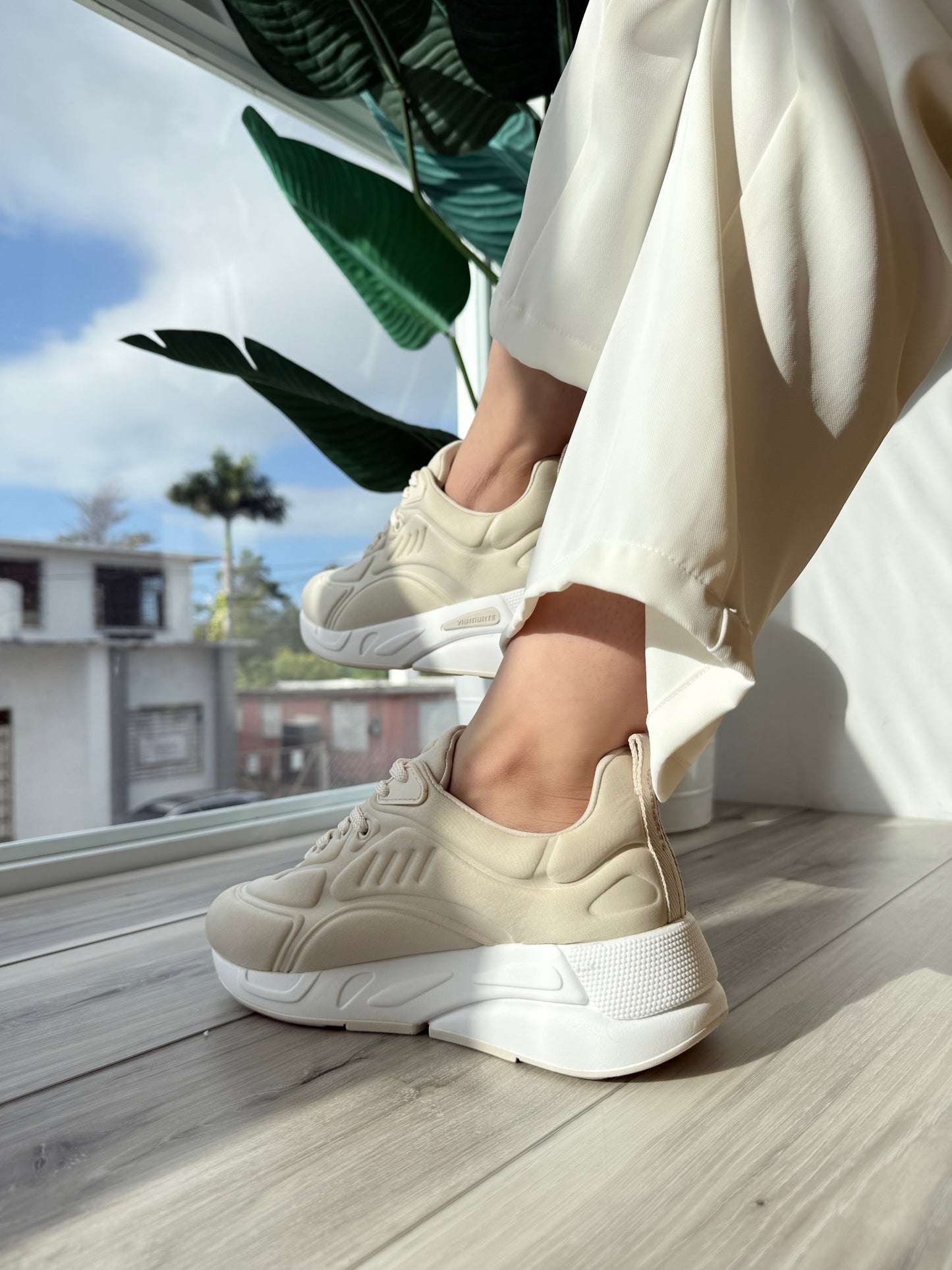 Inna Beige Sneaker - Stela The Shoetique