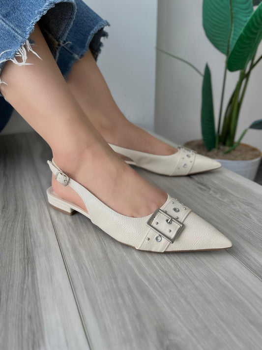 Polo off white slingback - Stela The Shoetique