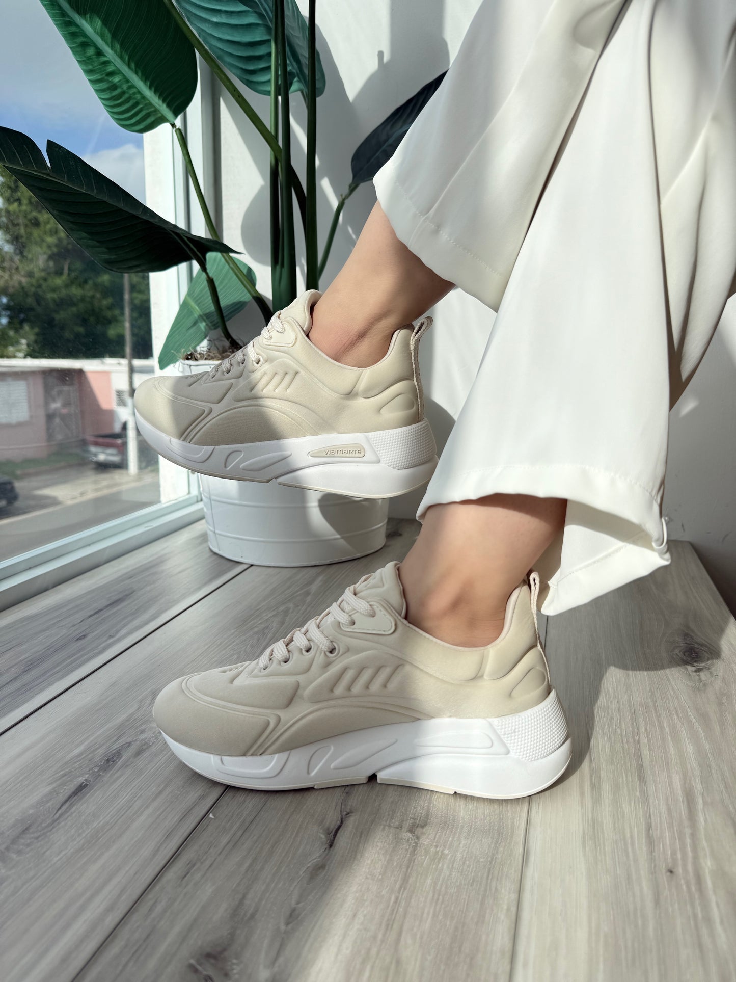 Inna Beige Sneaker - Stela The Shoetique