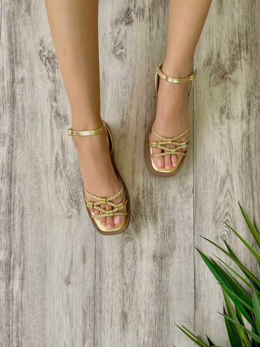 Scarlett golden flat 7 - Stela The Shoetique