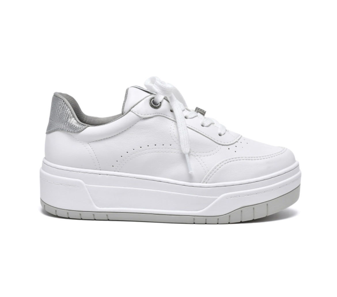 SILVER ACCENT WHITE SNEAKER 12502-05
