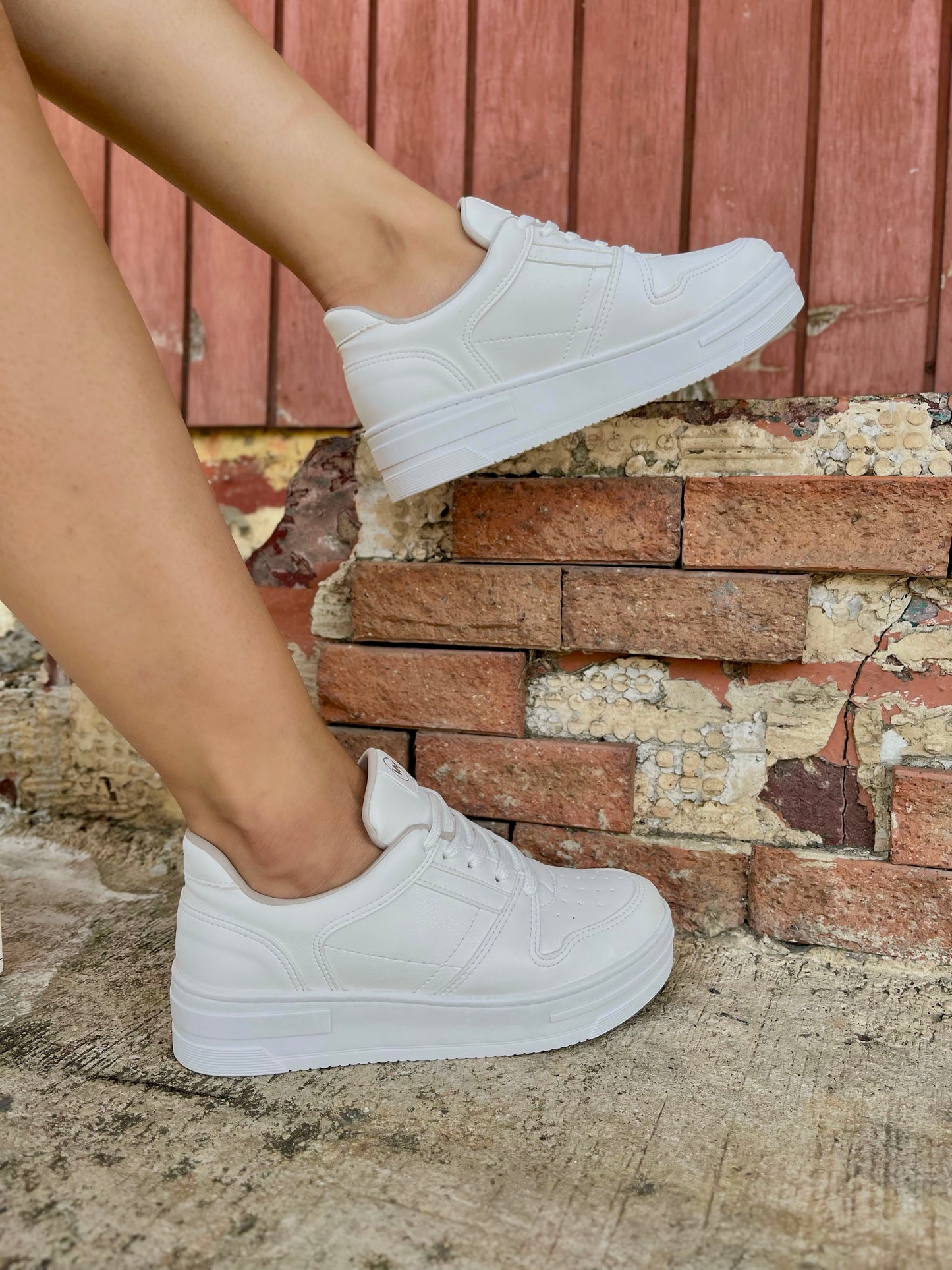 Guadalupe White Platform Sneaker - Stela The Shoetique