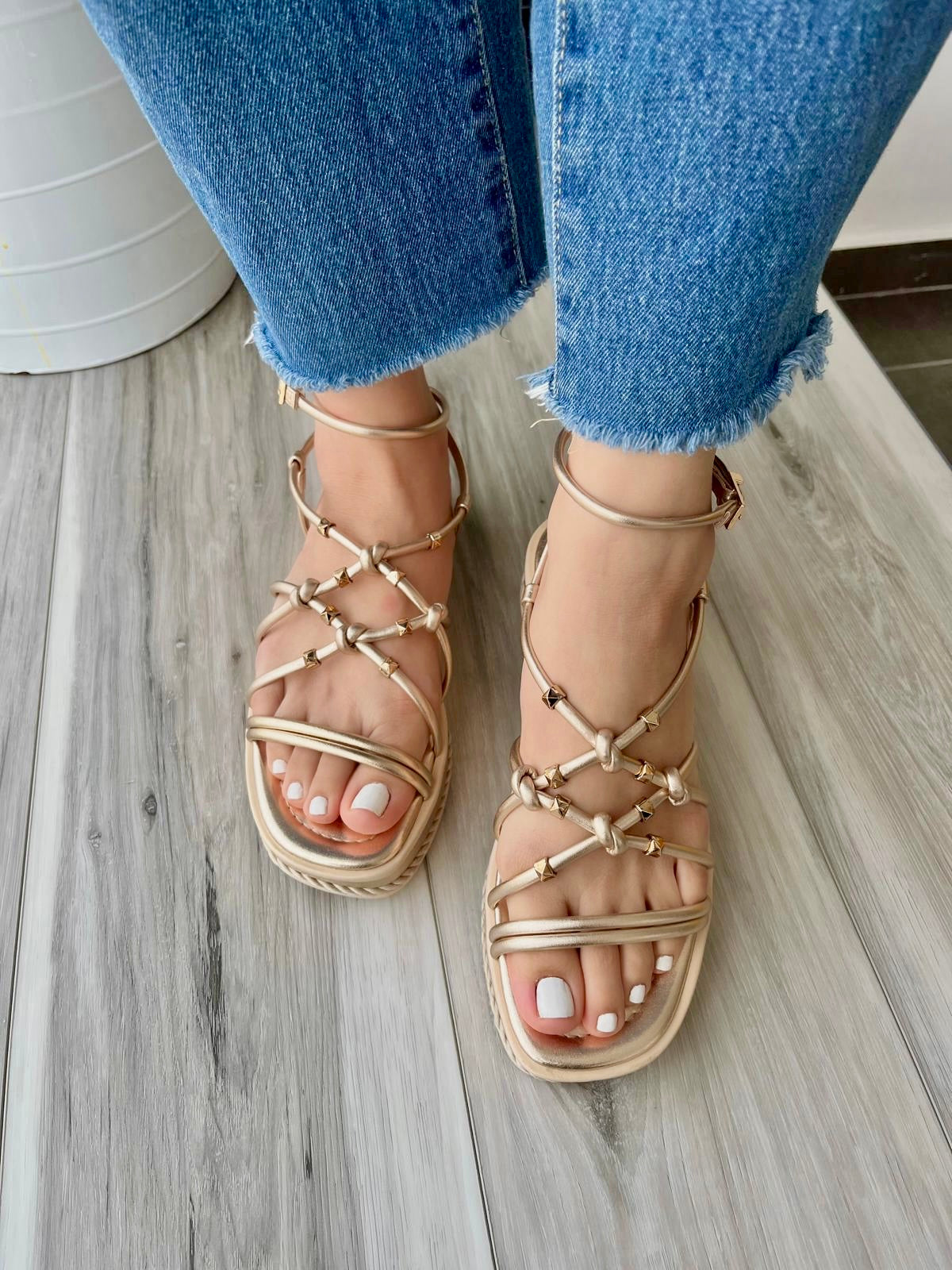 Mercedes gold flat 6,10 - Stela The Shoetique