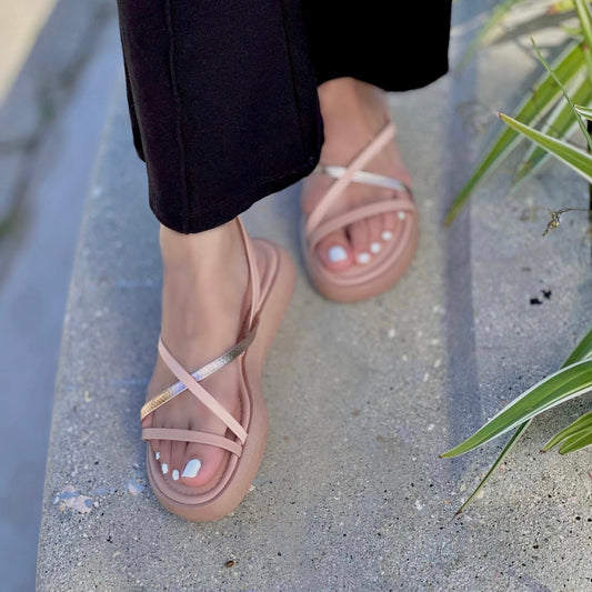 Zara beige flat 5,7,9 - Stela The Shoetique