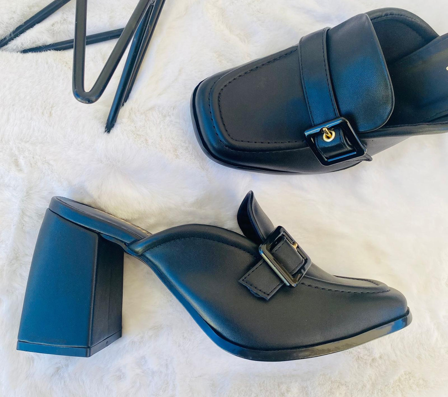 HEELED BLACK MULE 1787-52