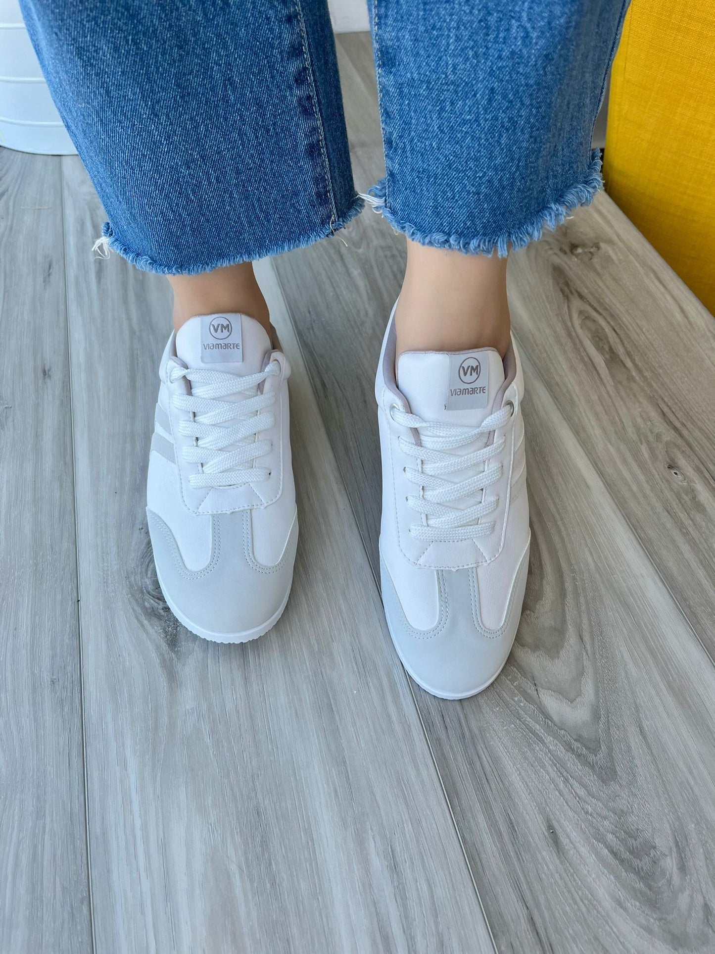 Tara white grey sneaker 6,7 - Stela The Shoetique
