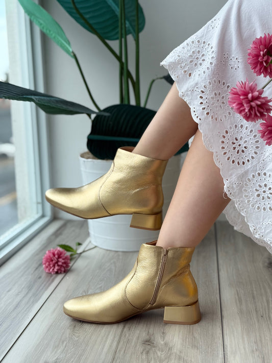 Zulema gold Boot - Stela The Shoetique