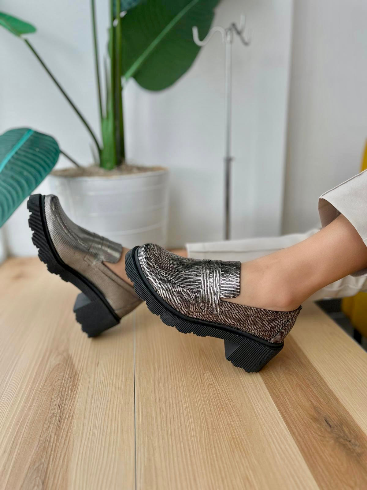 Serafina Pewter loafer - Stela The Shoetique