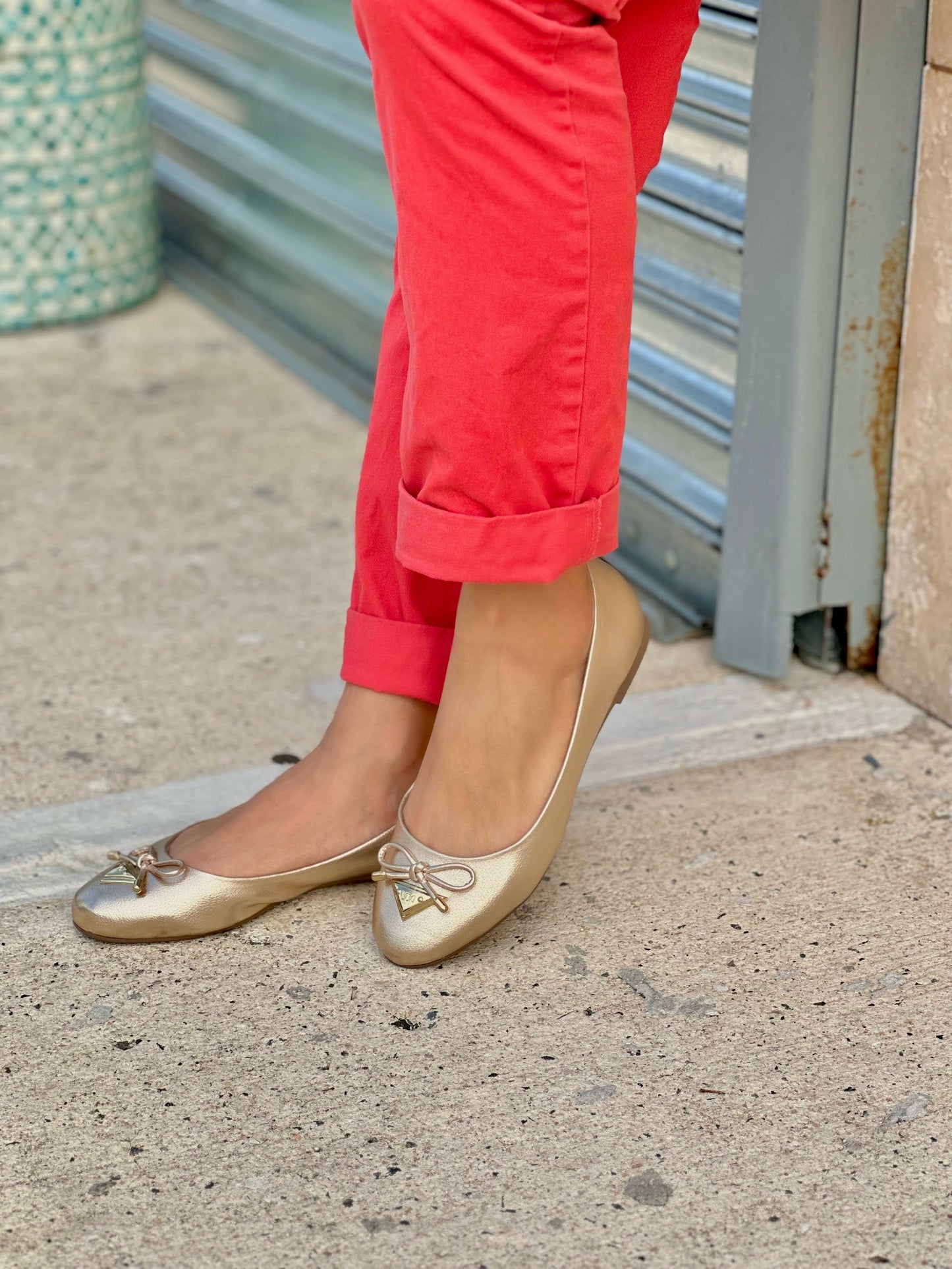 Alisa gold ballerina 7 - Stela The Shoetique