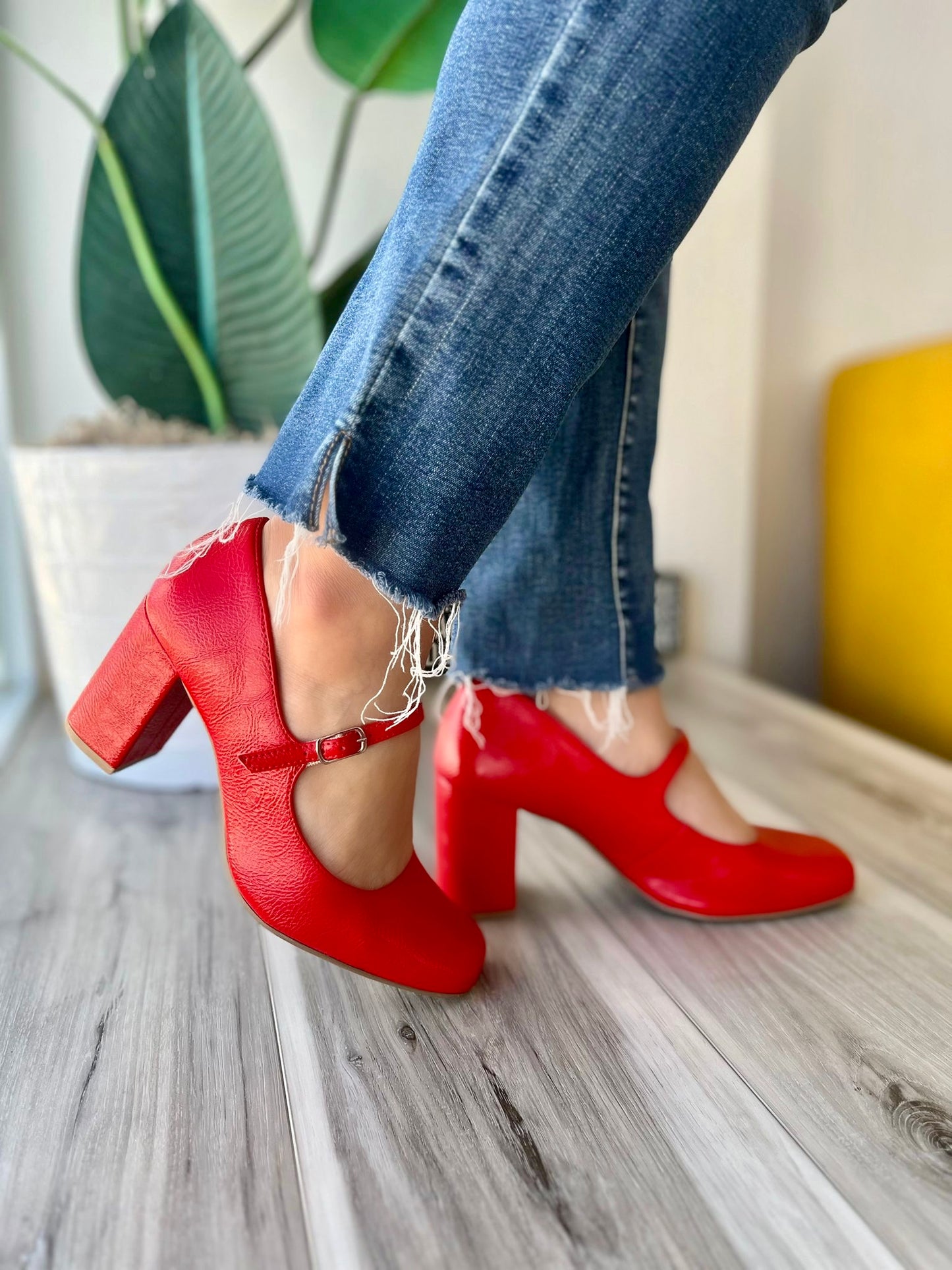 Bambi red heel 5,6,7,8 - Stela The Shoetique