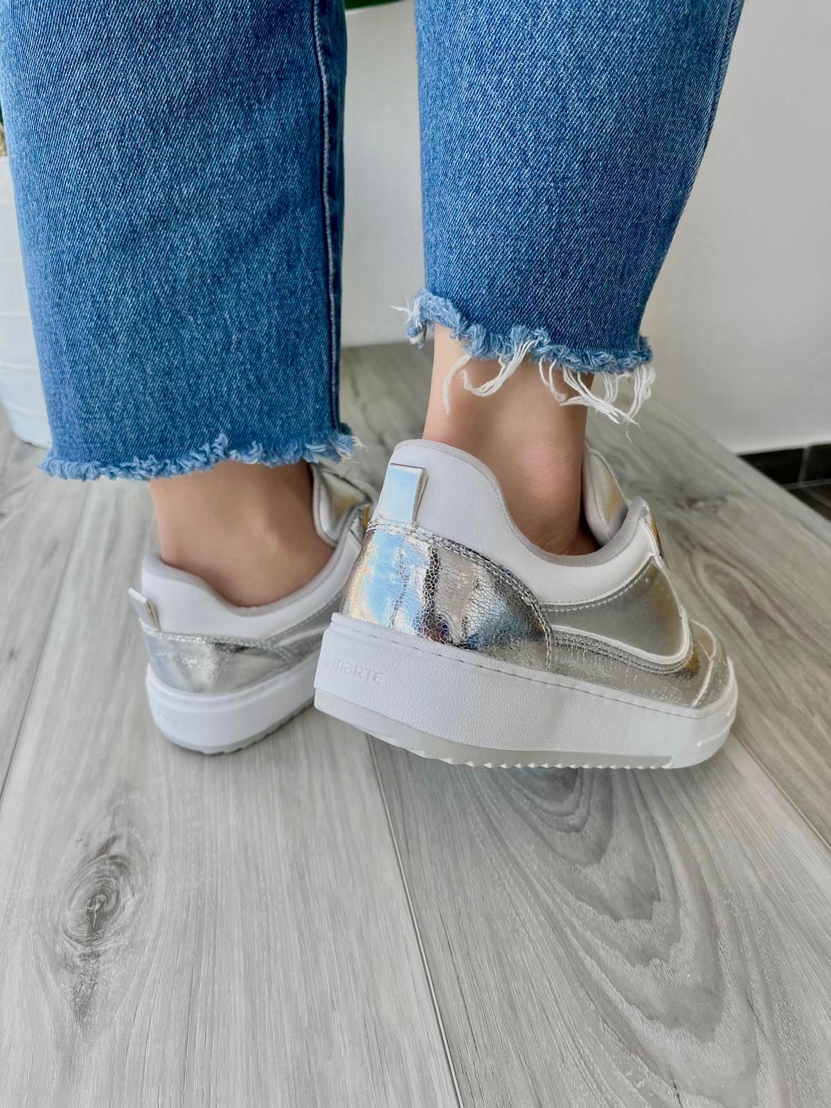 Pam silver sneaker size 6,8 - Stela The Shoetique