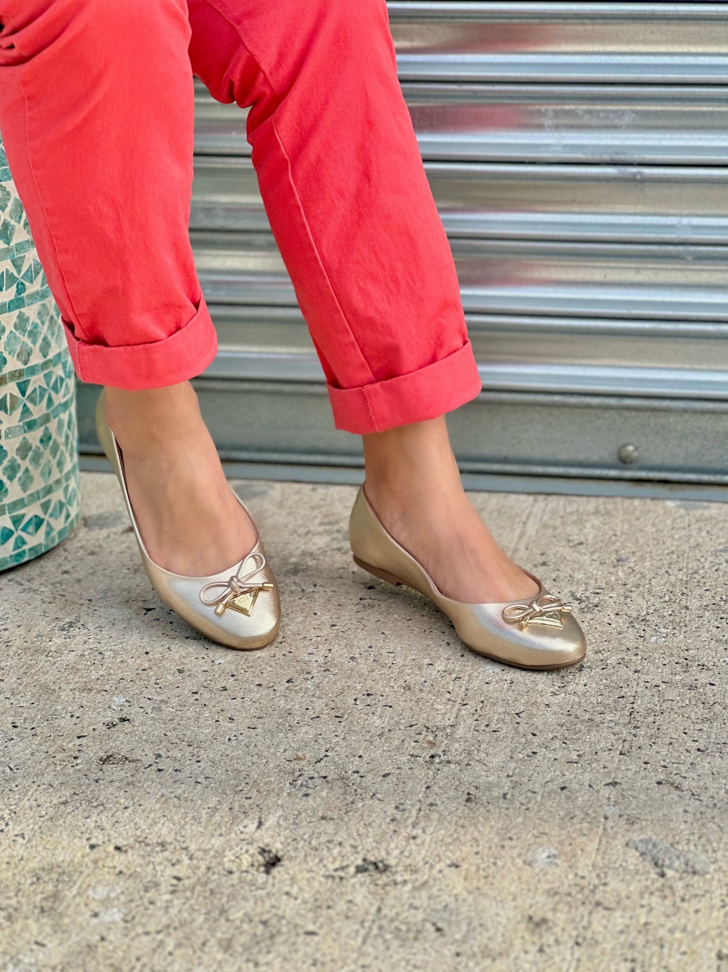 Alisa gold ballerina 7 - Stela The Shoetique