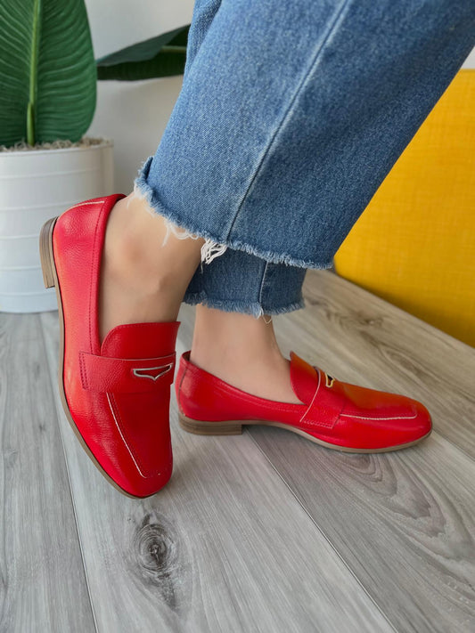 Milano red loafer 6,7,8,9 - Stela The Shoetique