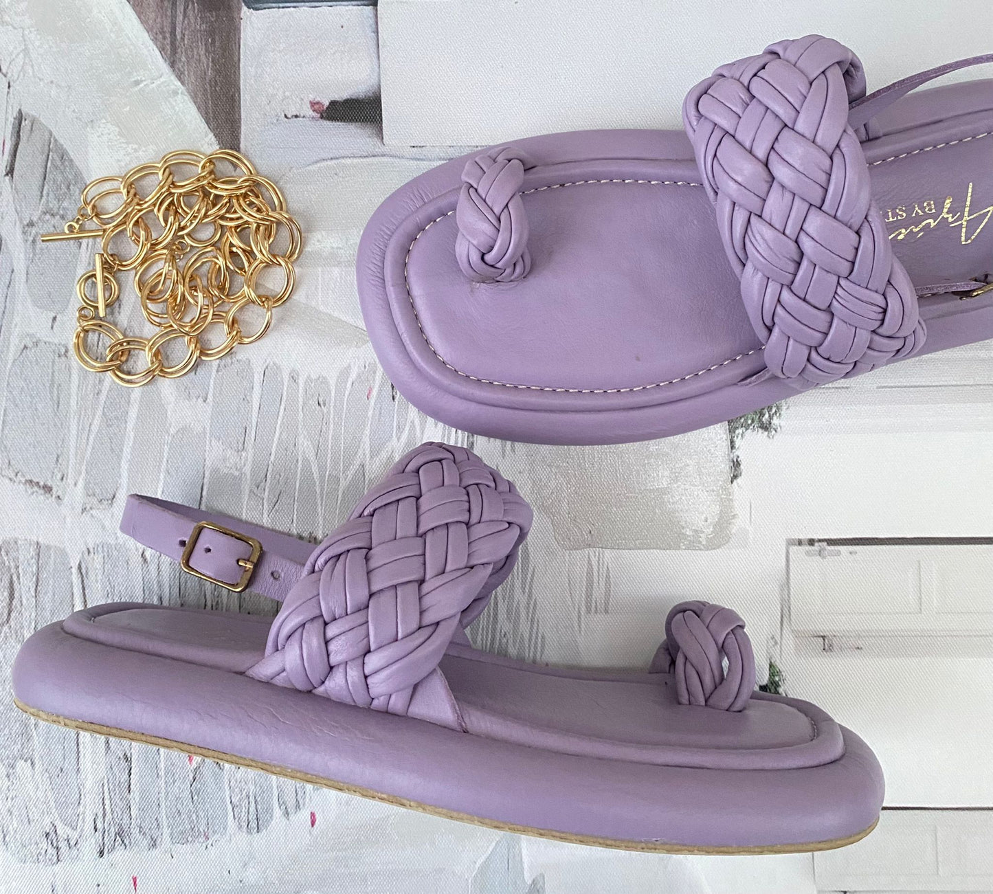 LILAC BRAIDED JULIETA SANDAL- FINAL SALE