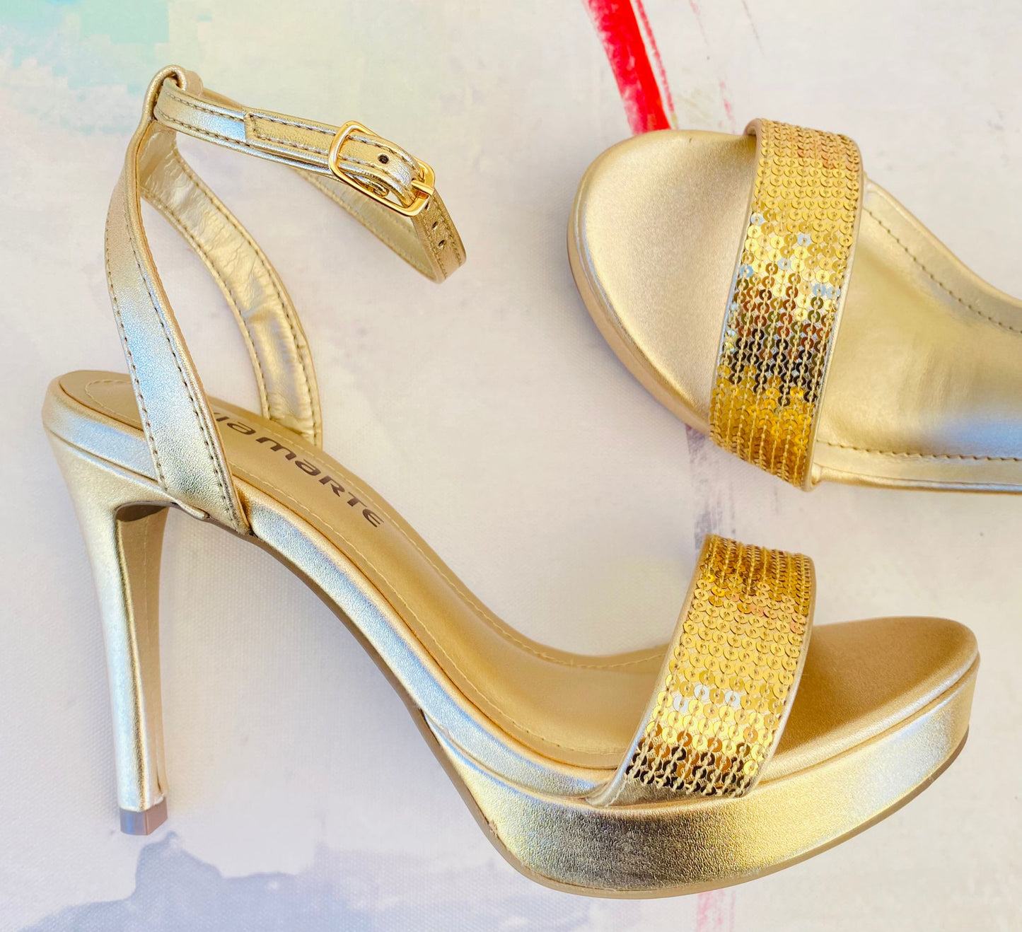 SEQUIN STRAP DETAIL SANDAL 16301-01B- FINAL SALE