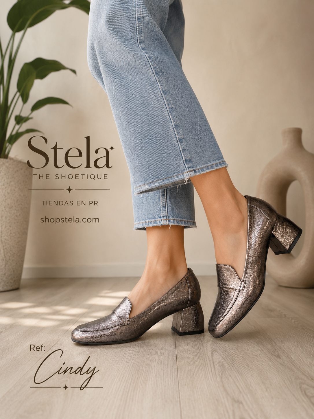 Cindy pewter heel