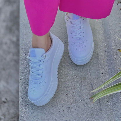 Ariel white platform sneaker - Stela The Shoetique