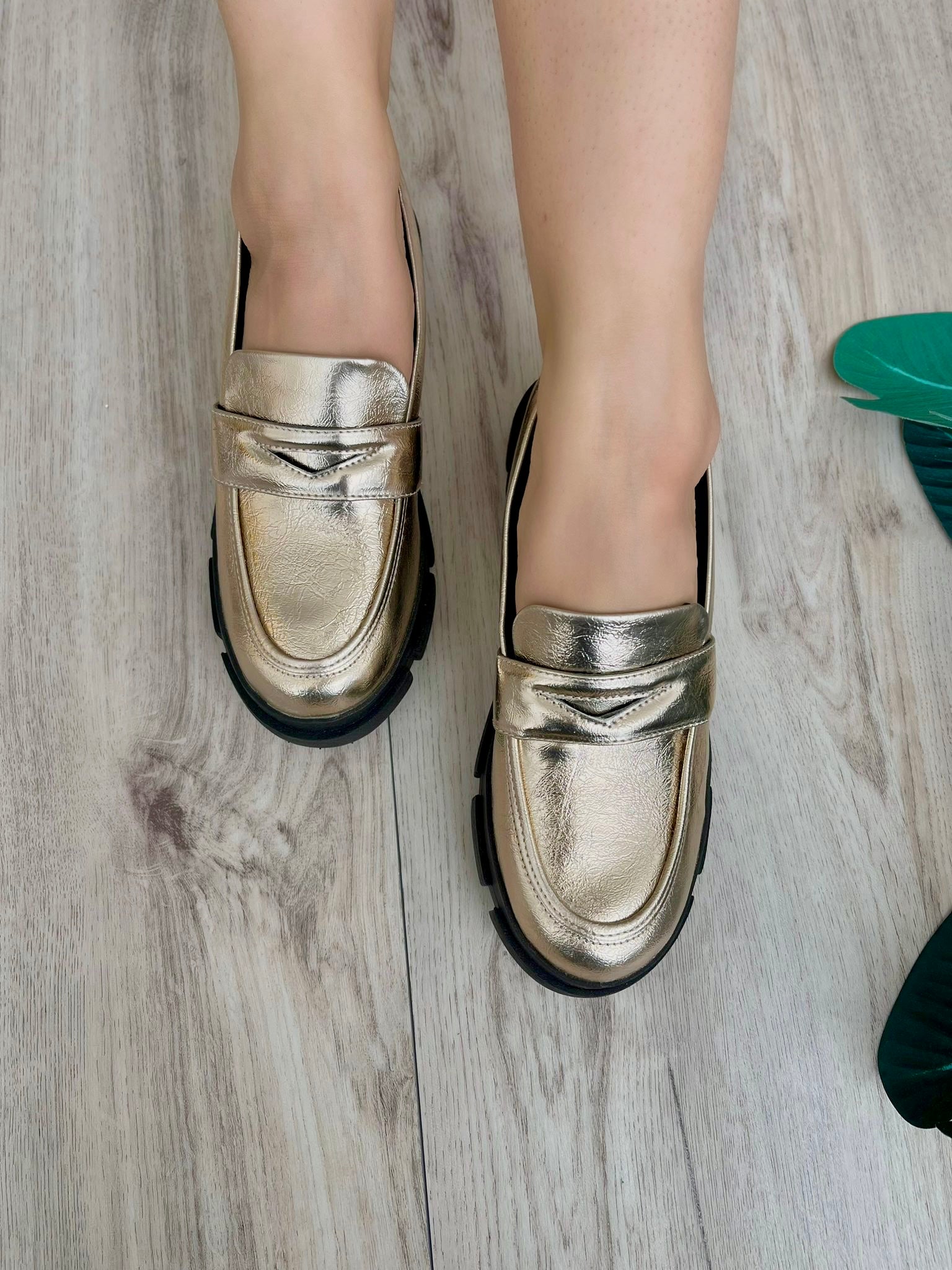 Arlet Gold Loafer - Stela The Shoetique