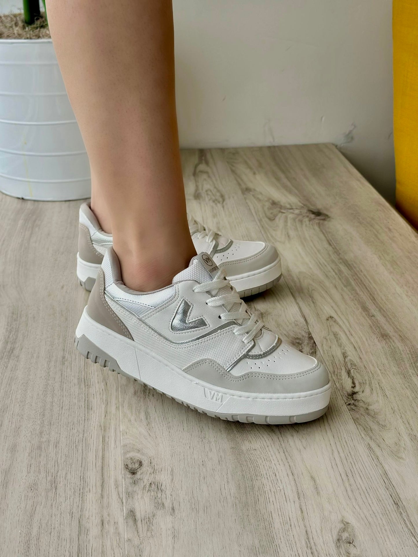 Atlas white grey sneaker - Stela The Shoetique