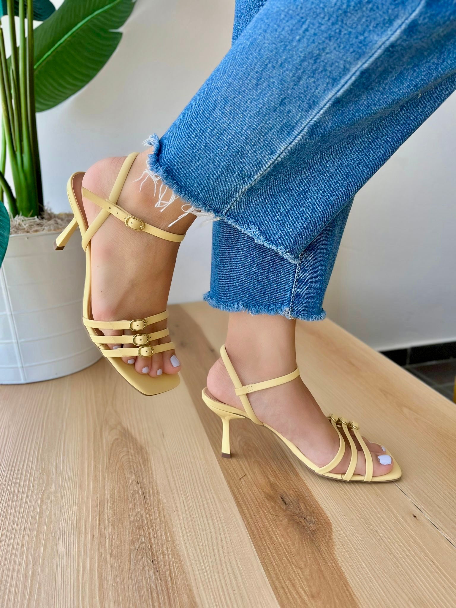 Luciana yellow heel - Stela The Shoetique