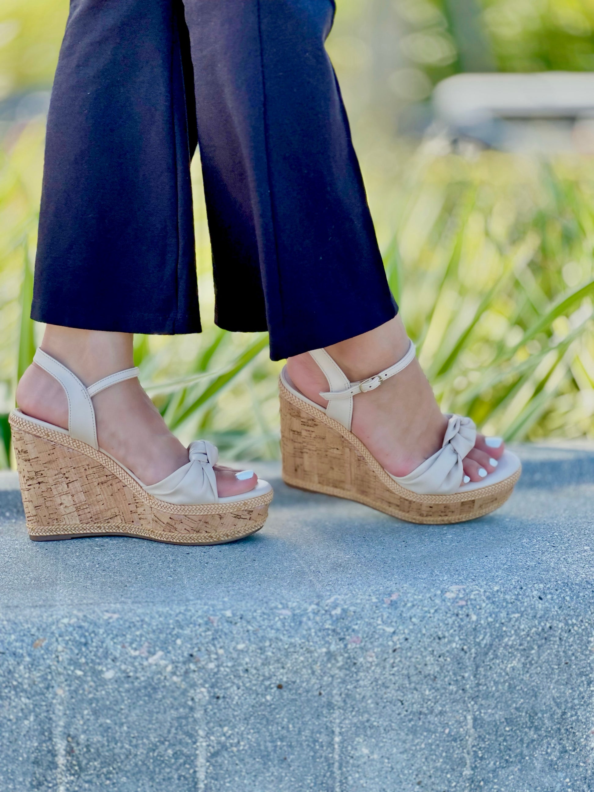 Geraldine Beige Wedge 8,9,10 - Stela The Shoetique