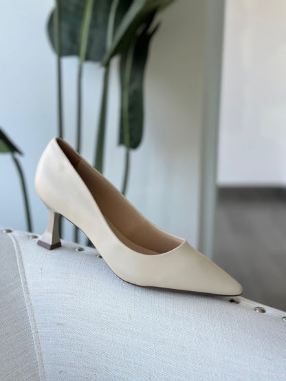 Lucia Beige Heel - Stela The Shoetique