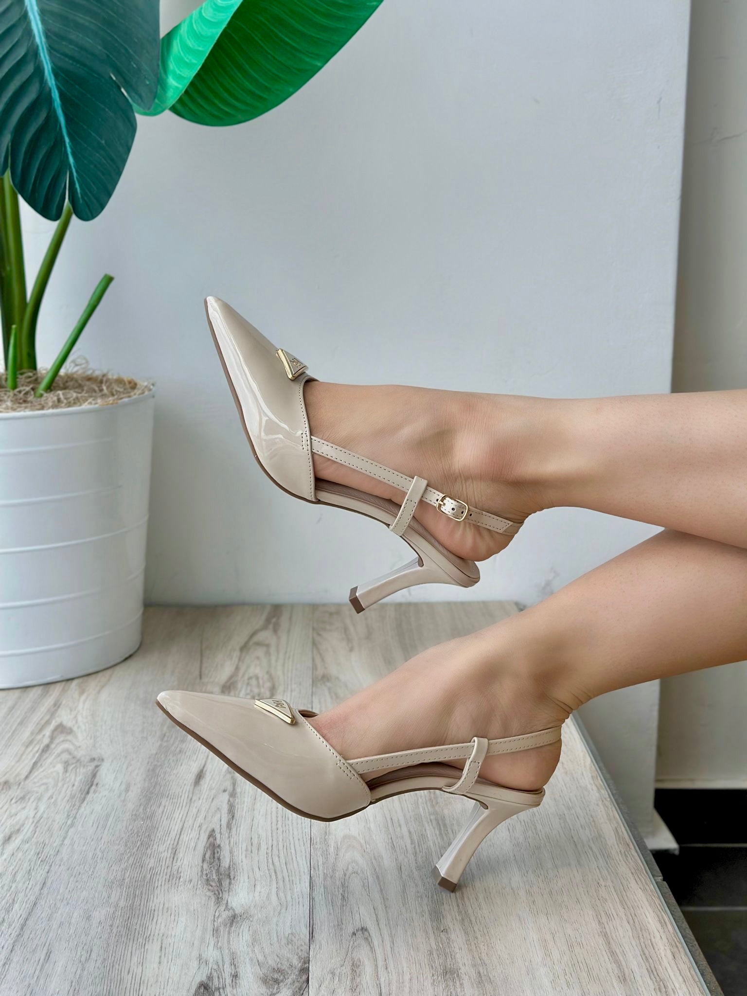 Gisela creme heel - Stela The Shoetique