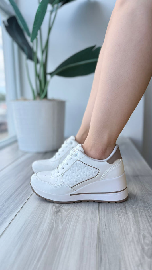 Jaime off white heeled sneaker