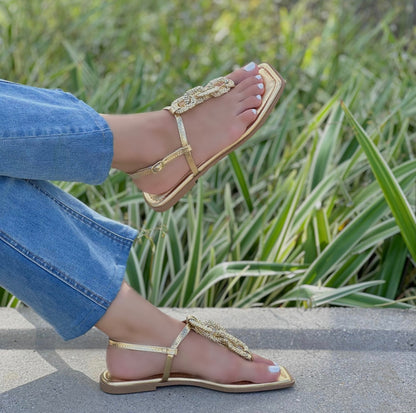 Lucy golden flat - Stela The Shoetique