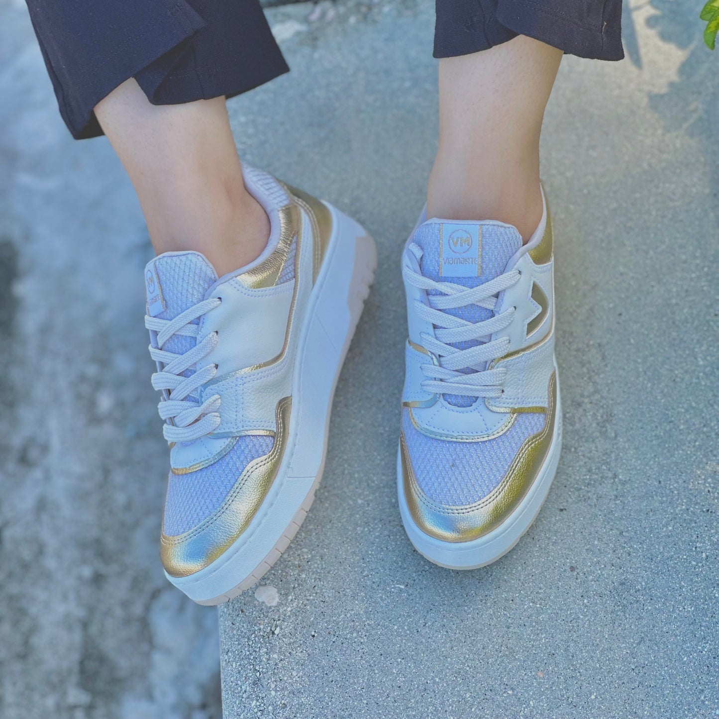 Anais gold accents sneaker