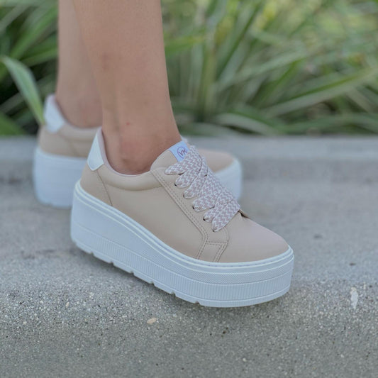 Belinda beige platform sneaker