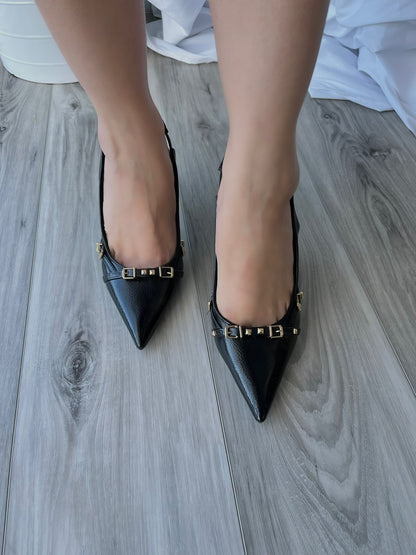 Aquiles black heel - Stela The Shoetique