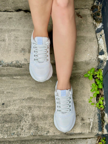 Berta white/silver sneaker - Stela The Shoetique