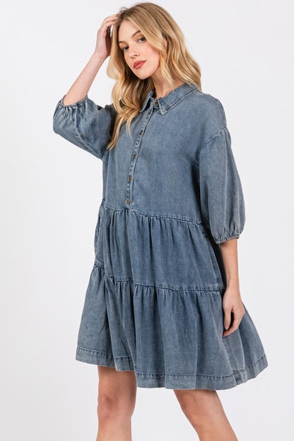 Azucena Denim Dress - Stela The Shoetique