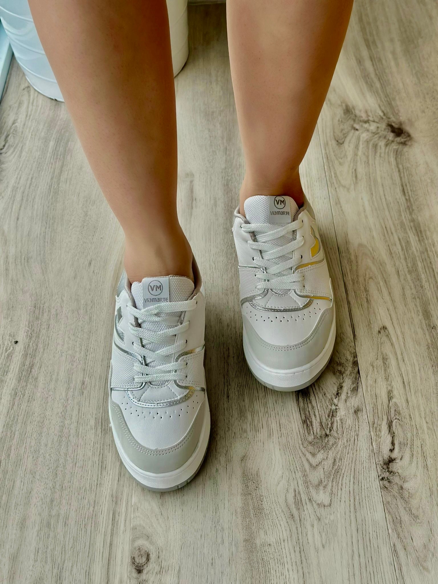 Atlas white grey sneaker - Stela The Shoetique