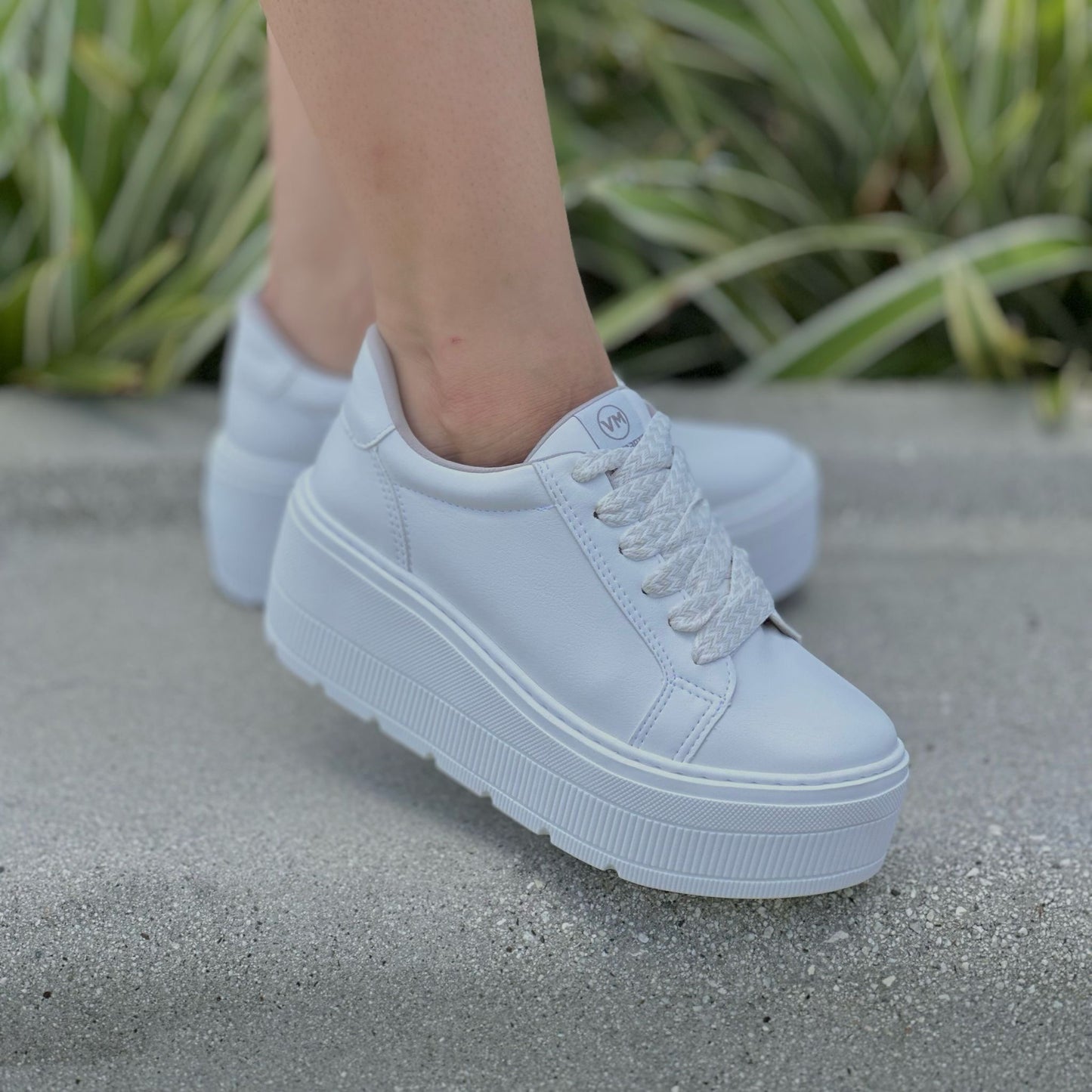 Belinda white platform sneaker