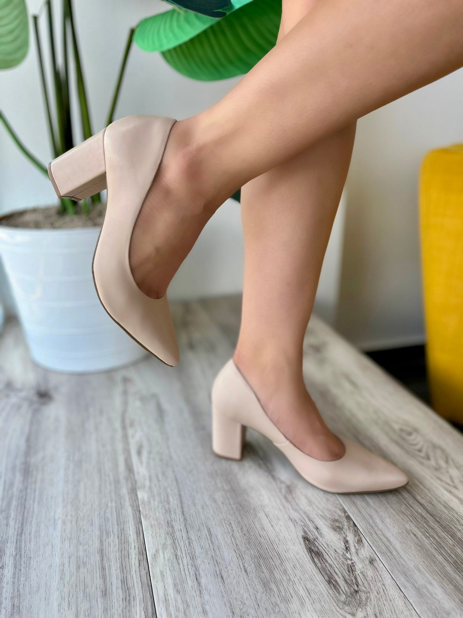 Liana Creme Heel - Stela The Shoetique