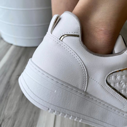 Daila white gold sneaker - Stela The Shoetique