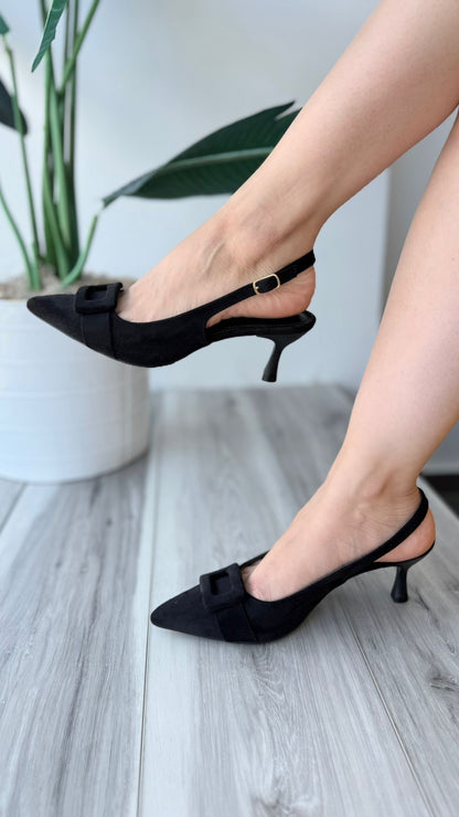 Almina black heel 7,9