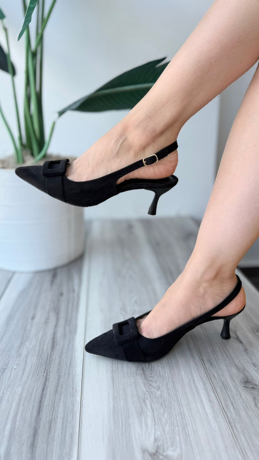 Almina black heel 7,9