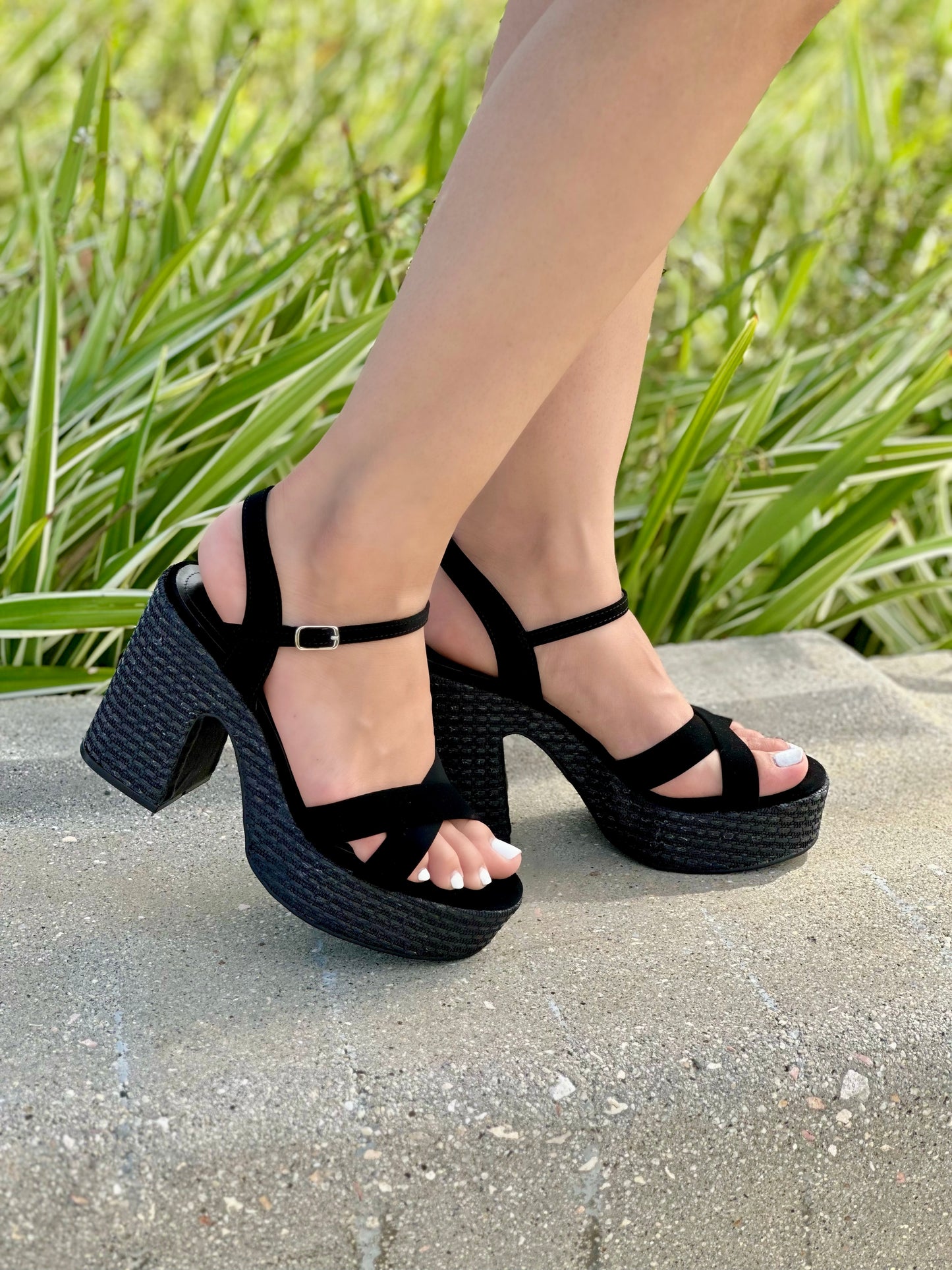 Beka black chunky heel