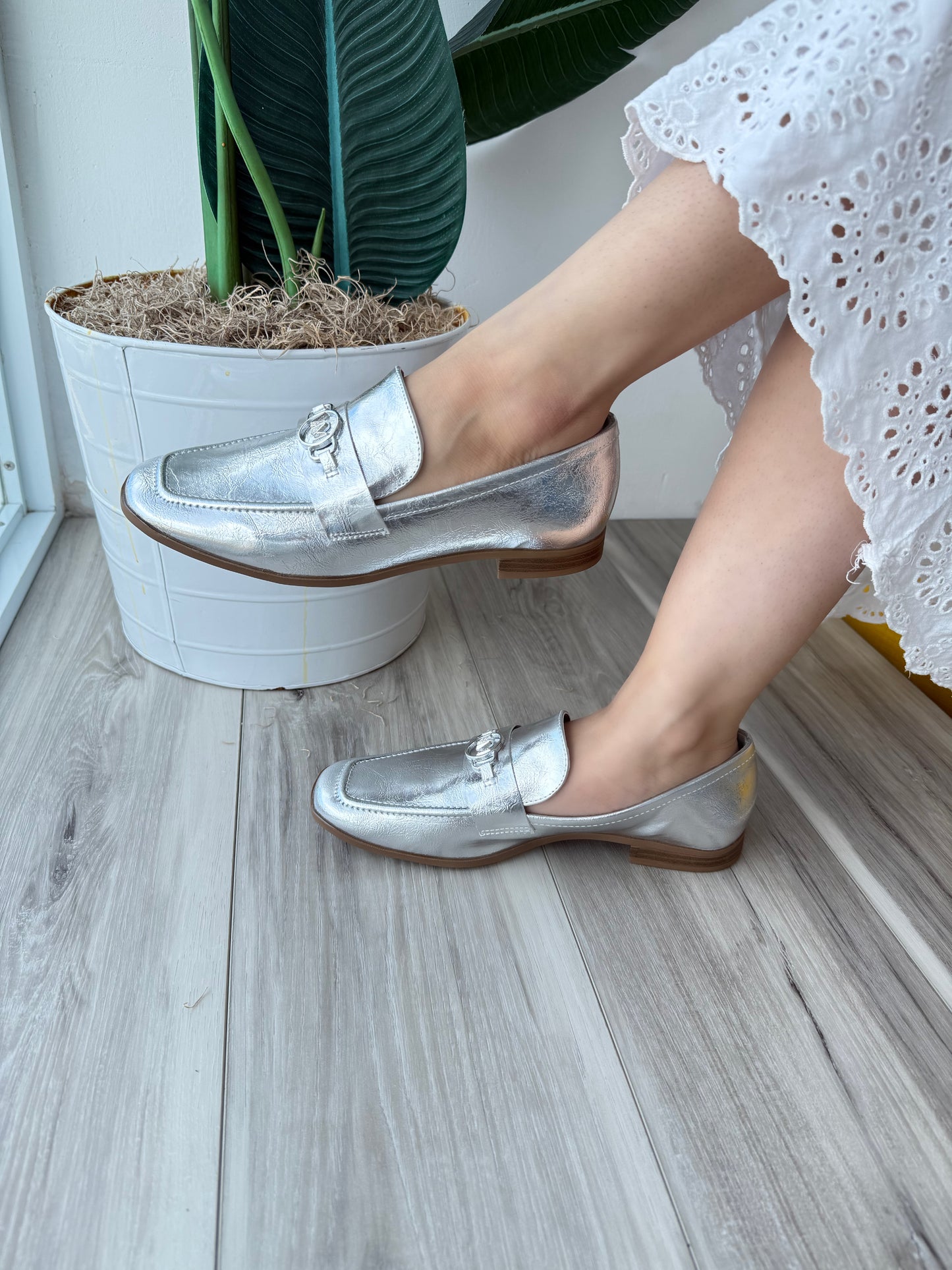 Brady silver loafer