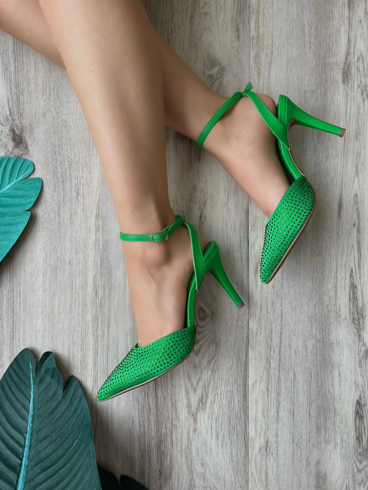 Monica green heel - Stela The Shoetique